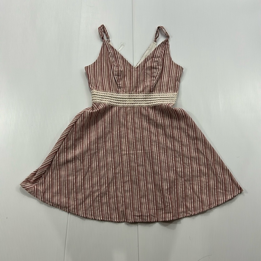 J34. Speechless Pink and White Striped Mini Dress (XS)